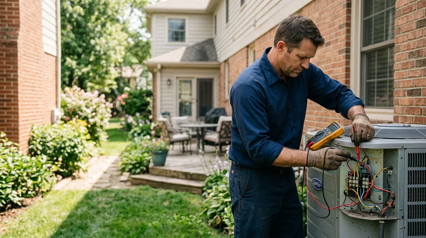 HVAC technician working near Jacksontown, OH